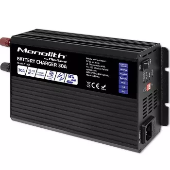 Akumulatora lādētājs QOLTEC 51955 — 30A 12V LiFePO4, AGM, GEL, SLA