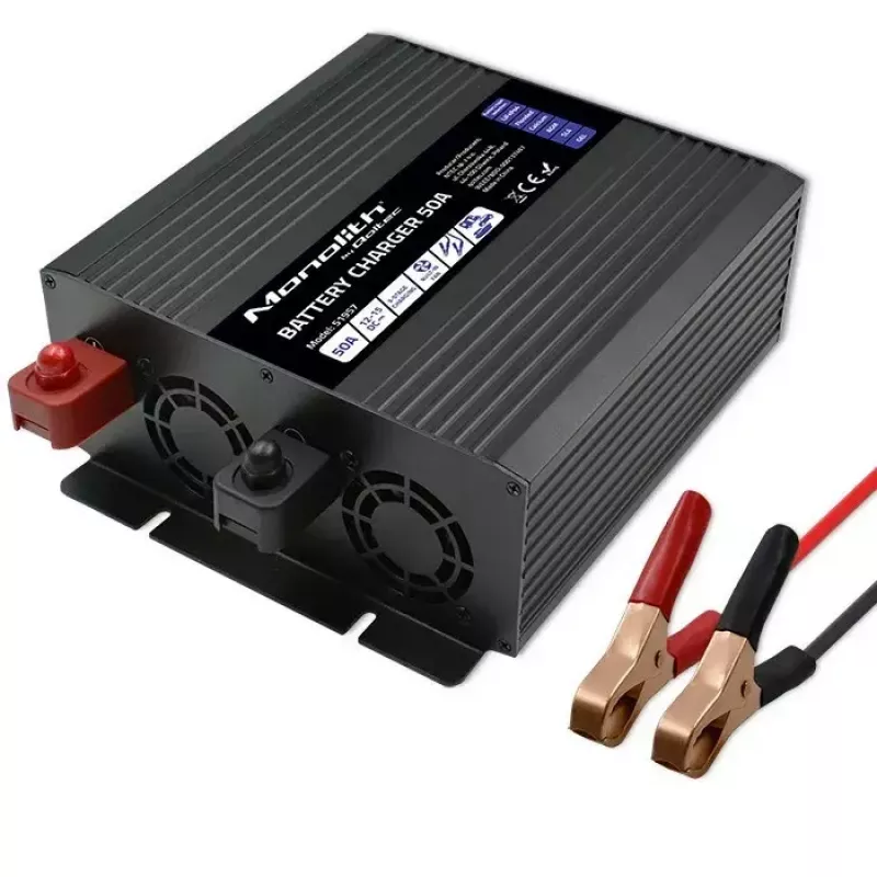 Baterijas lādētājs QOLTEC 51957 50A 12V LiFePO4, AGM, GEL, SLA baterijām