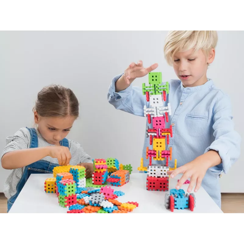Marioinex Mini Waffle 140 būvēšanas komplekts — 140 gab., daudzkrāsains, vecumam no 3 gadiem
