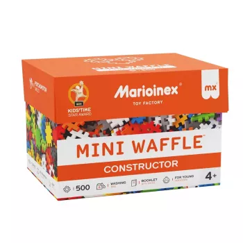 Rotaļlietu konstruktora komplekts Marioinex Mini Waffle Konstruktor 500, 500 gabali, mazgājams veļas mašīnā, daudzkrāsains