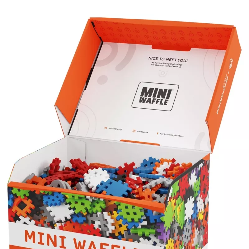 Rotaļlietu konstruktora komplekts Marioinex Mini Waffle Konstruktor 500, 500 gabali, mazgājams veļas mašīnā, daudzkrāsains