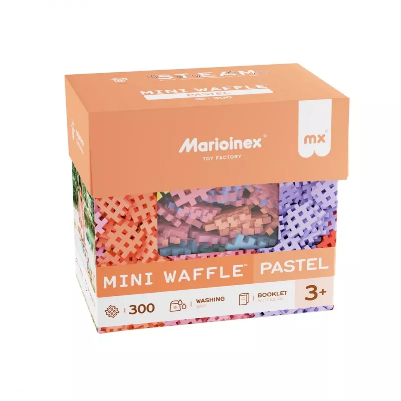 Marioinex Mini Waffle konstruktors, pasteļtoņu, 300 detaļu