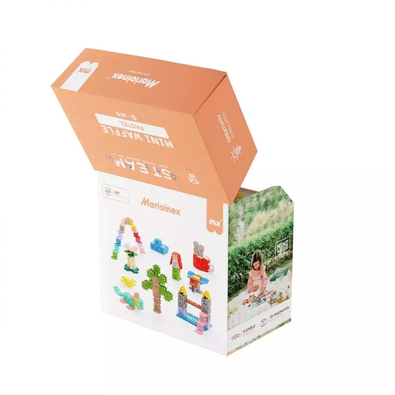 Marioinex Mini Waffle konstruktors, pasteļtoņu, 300 detaļu