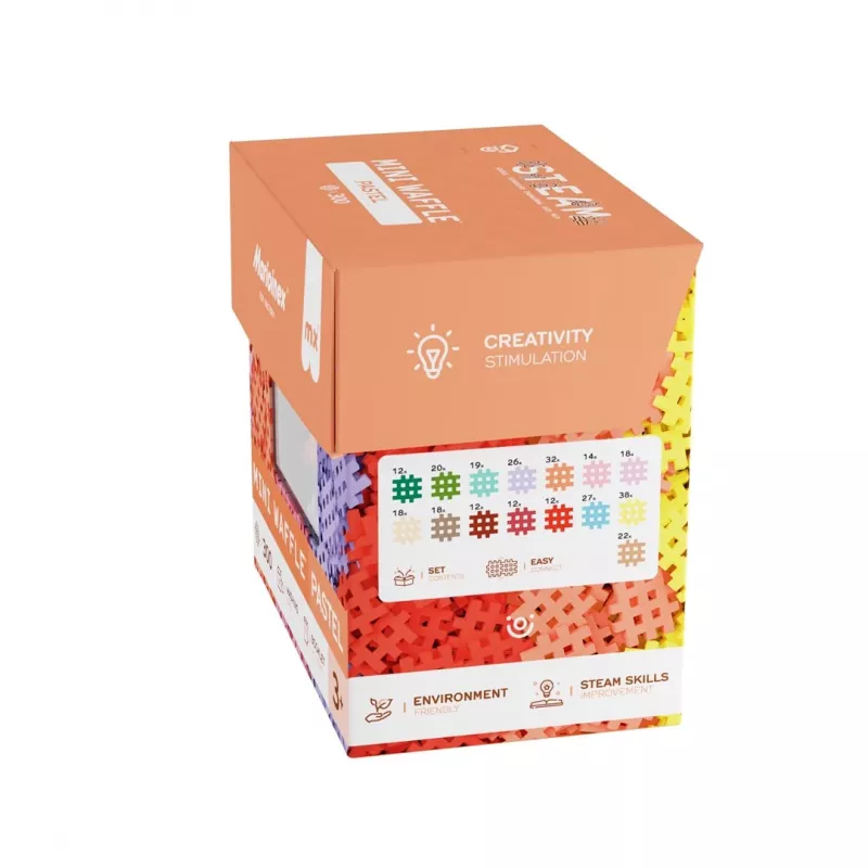 Marioinex Mini Waffle konstruktors, pasteļtoņu, 300 detaļu