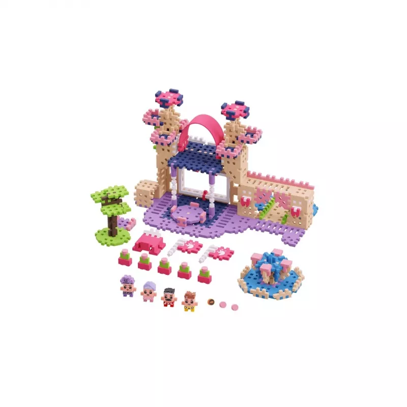 Rotaļlietu konstruktors Marioinex Waffle Mini Blocks Princess — 280 gab., daudzkrāsains, kastē, vecumam 6+