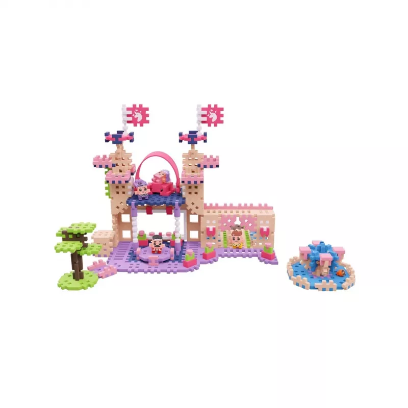 Rotaļlietu konstruktors Marioinex Waffle Mini Blocks Princess — 280 gab., daudzkrāsains, kastē, vecumam 6+