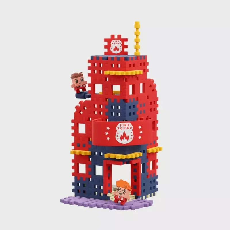 Rotaļlietu konstruktors Marioinex Waffle Blocks Ugunsdzēsēju depo 280 gab., modelis 906279