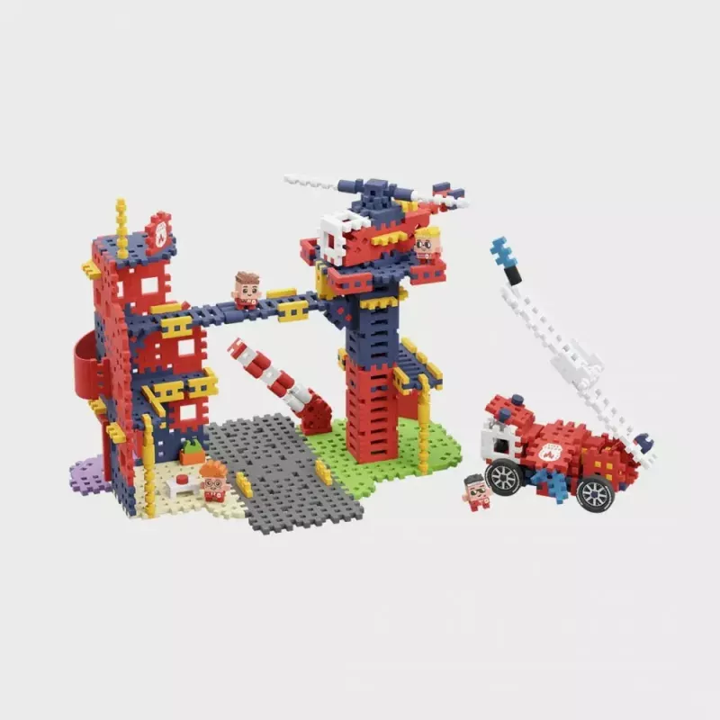 Rotaļlietu konstruktors Marioinex Waffle Blocks Ugunsdzēsēju depo 280 gab., modelis 906279