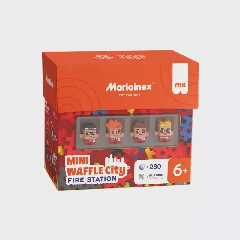 Rotaļlietu konstruktors Marioinex Waffle Blocks Ugunsdzēsēju depo 280 gab., modelis 906279