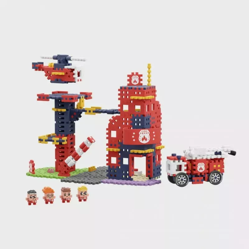 Rotaļlietu konstruktors Marioinex Waffle Blocks Ugunsdzēsēju depo 280 gab., modelis 906279
