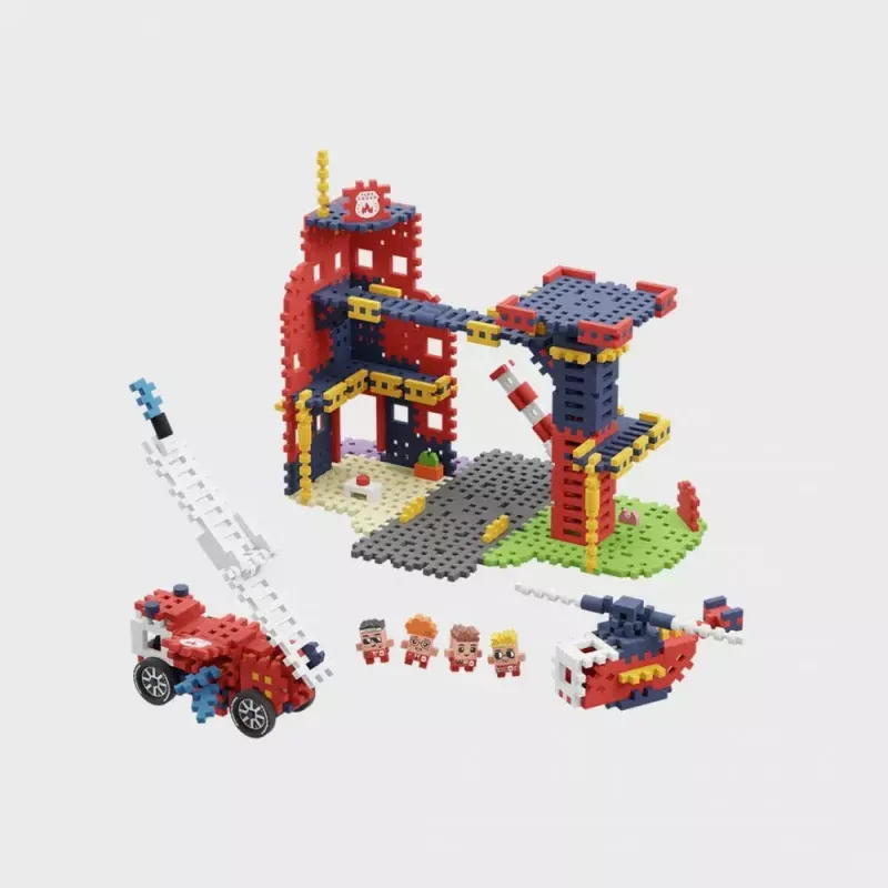 Rotaļlietu konstruktors Marioinex Waffle Blocks Ugunsdzēsēju depo 280 gab., modelis 906279