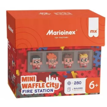 Rotaļlietu konstruktors Marioinex Waffle Blocks Ugunsdzēsēju depo 280 gab., modelis 906279