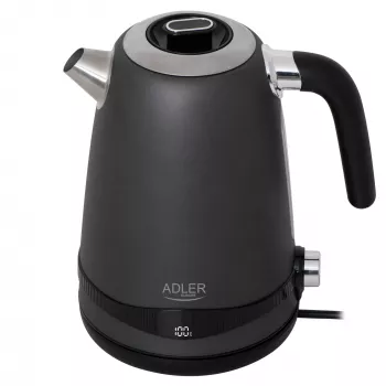Adler tējkanna | AD 1295g SS | Elektriskā | 2200 W | 1,7 L | Nerūsējošais tērauds | 360° rotējoša pamatne | Pelēka
