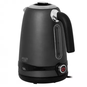Adler tējkanna | AD 1295g SS | Elektriskā | 2200 W | 1,7 L | Nerūsējošais tērauds | 360° rotējoša pamatne | Pelēka