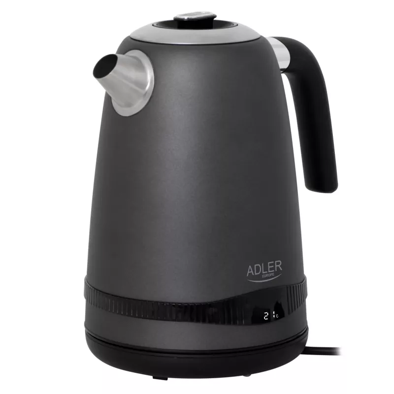 Adler tējkanna | AD 1295g SS | Elektriskā | 2200 W | 1,7 L | Nerūsējošais tērauds | 360° rotējoša pamatne | Pelēka