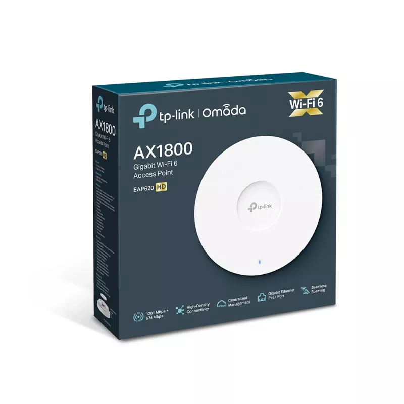 Access Point | TP-LINK | Omada | 1800 Mbps | IEEE 802.11a | IEEE 802.11g | IEEE 802.11n | IEEE 802.11ac | IEEE 802.11ax | 1x10/100/1000M | EAP620HD