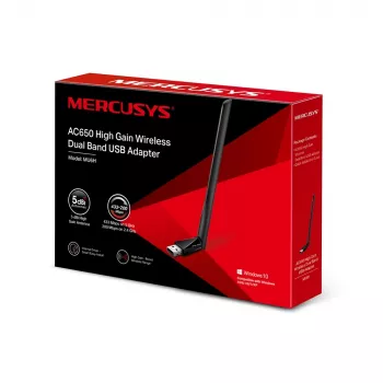 Mercusys AC650 augstas pastiprinājuma bezvadu divjoslu USB adapteris