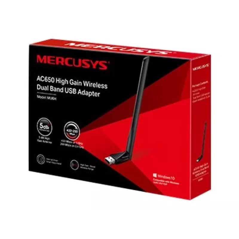 Mercusys AC650 augstas pastiprinājuma bezvadu divjoslu USB adapteris
