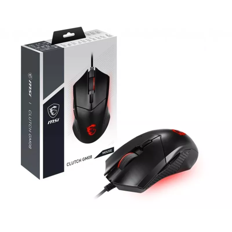 MSI | Clutch GM08 | spēļu pele | USB 2.0 | melna