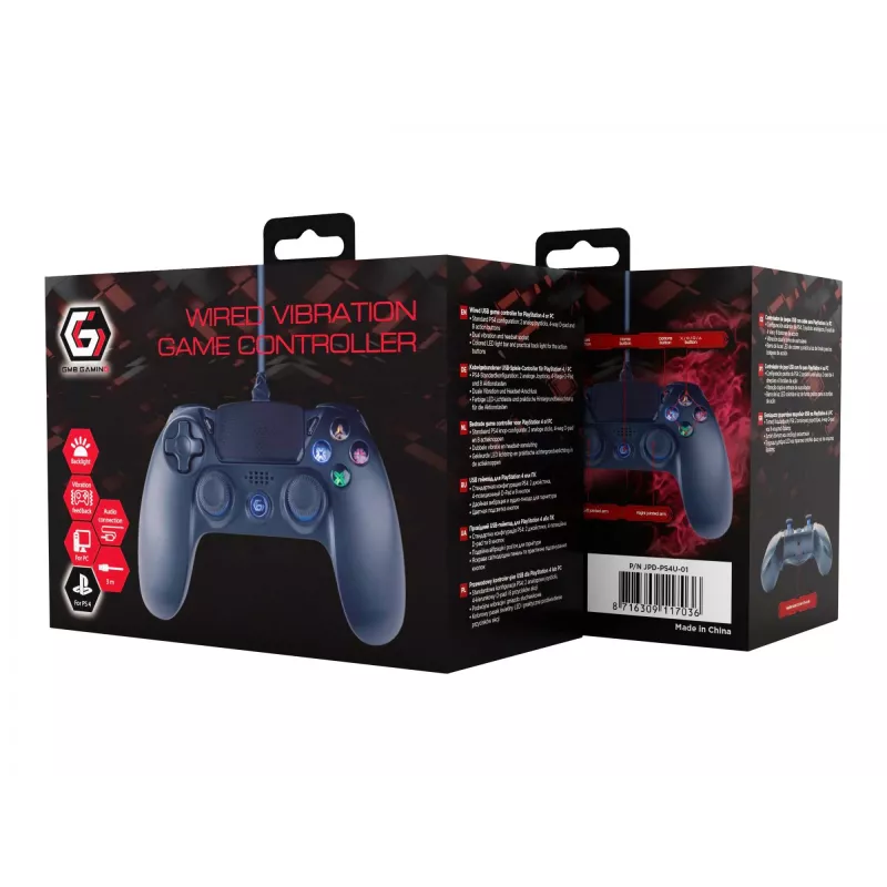 Gamepad Gembird JPD-PS4U-01 Melns USB