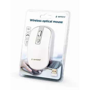 pele USB Optical Wrl balta/SILVER MUSW-4B-06-WS Gembird