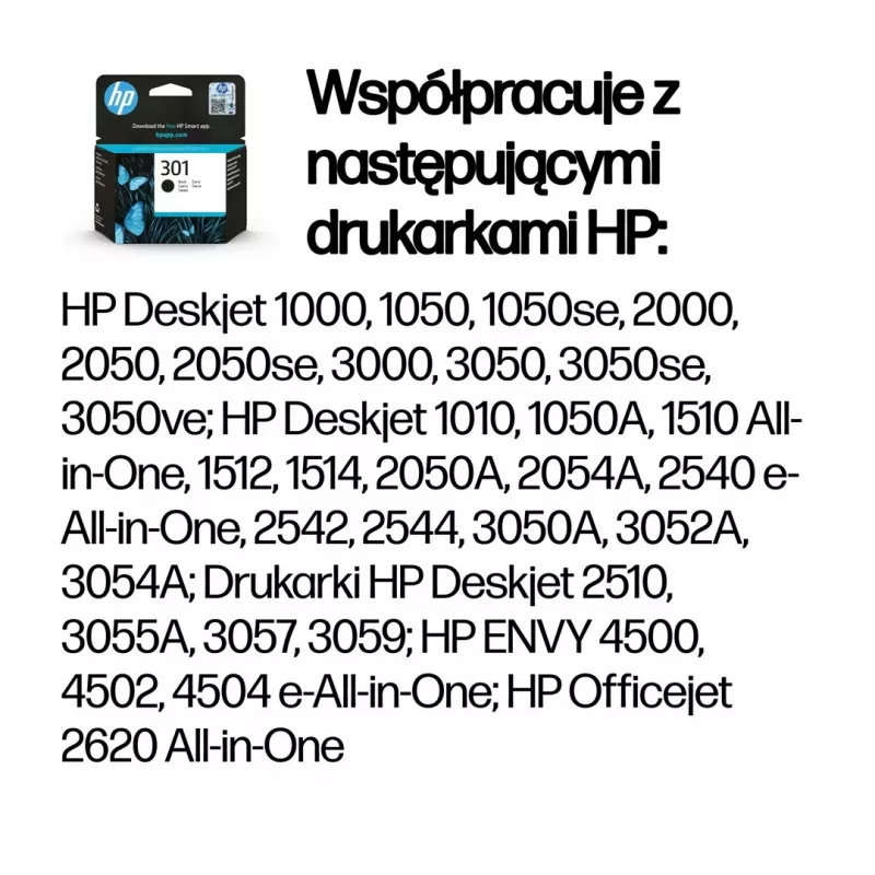 HP 301 Melns Oriģināls tintes kasetne