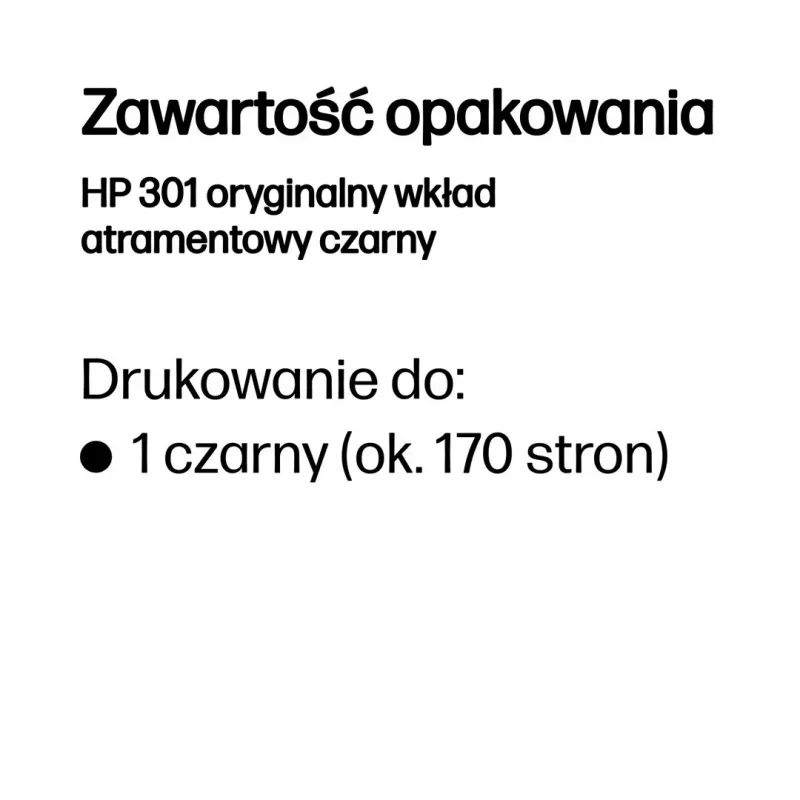 HP 301 Melns Oriģināls tintes kasetne