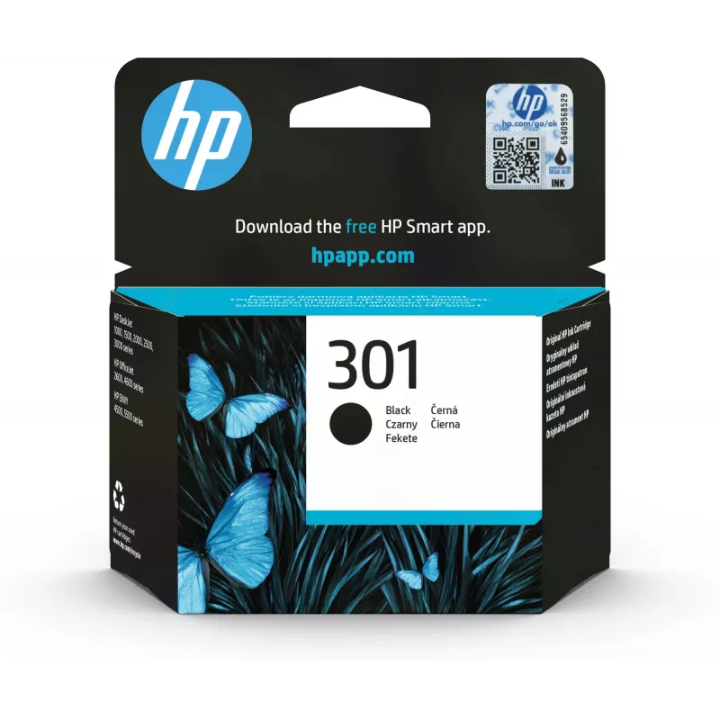 HP 301 oriģināla tintes kasetne melna standarta ietilpība 3ml