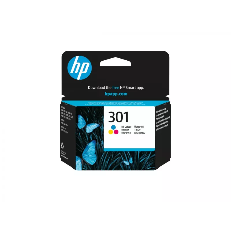 HP 301 oriģinālā trīskrāsu tintes kasetne