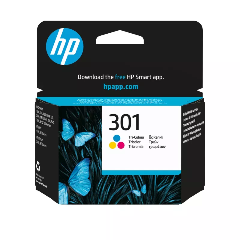 HP 301 oriģinālā trīskrāsu tintes kasetne