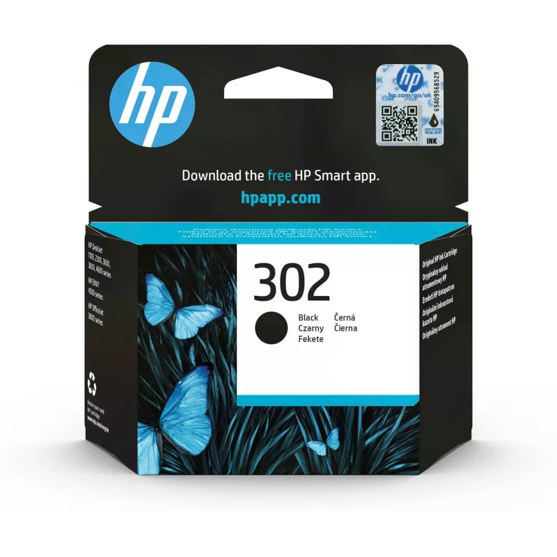 HP 302 Melnā oriģinālā tintes kasetne