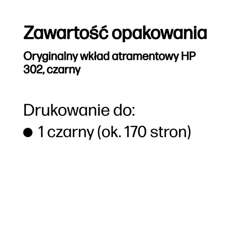 HP 302 Melnā oriģinālā tintes kasetne