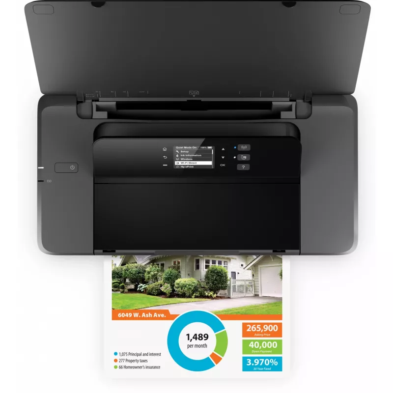 HP Officejet 200 Mobile Printer Printer colour inkjet A4 1200x1200dpi 20ppm mono 19ppm colour 50sheets USB Wi-Fi