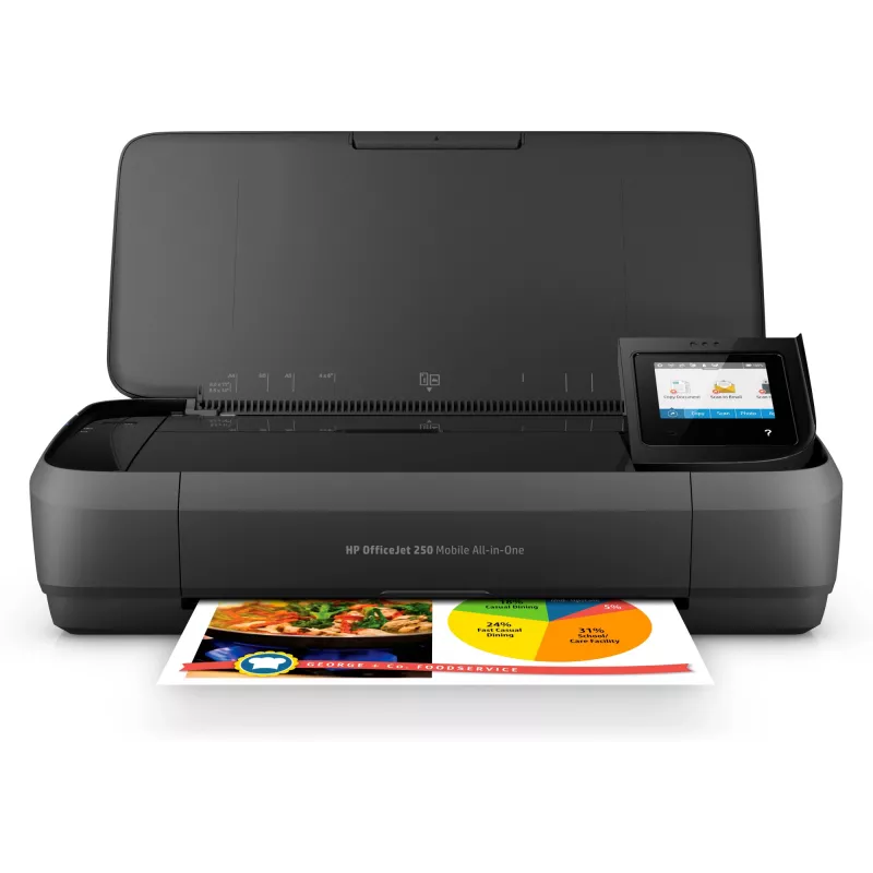 HP Officejet 250 Mobile All-in-One MFP krāsu tintes printeris A4 8 kopijas/min 10 lapas/min 50 lapas USB Wi-Fi
