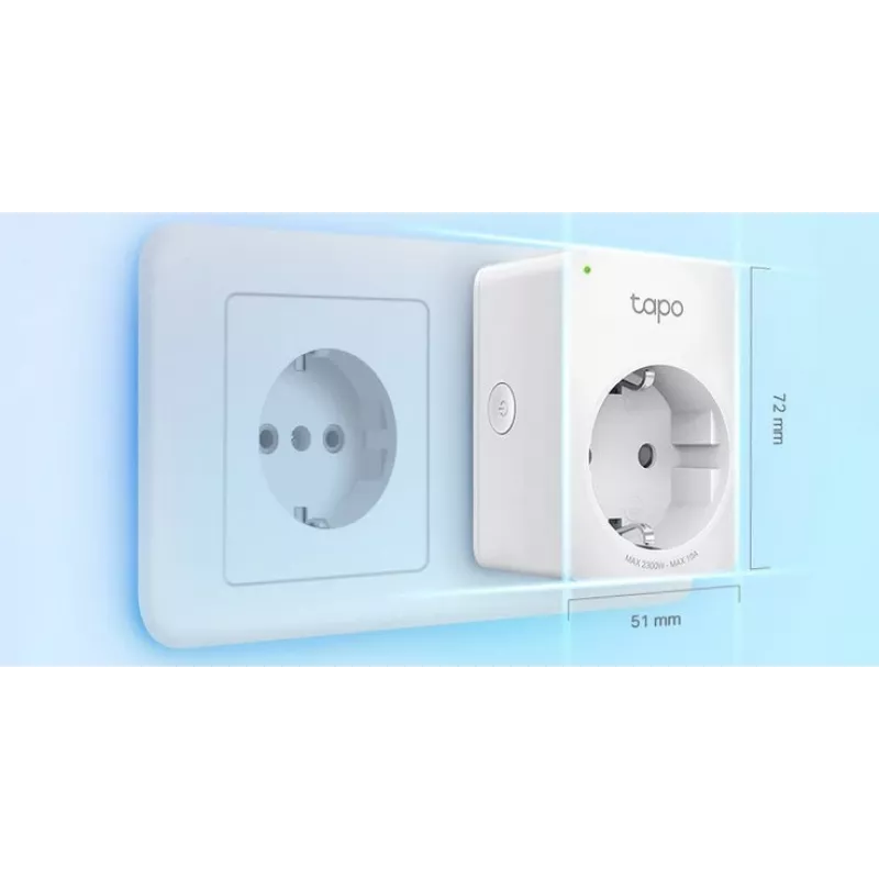 Tapo P100 V2 - viedais kontaktdakšs - mini - bezvadu - 802.11b/g/n, Bluetooth 4.2 - 2.
