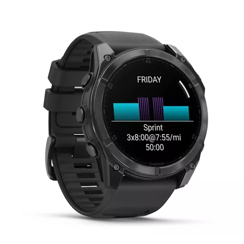 Garmin Fenix 8 3,56 cm (1,4) AMOLED 51 mm ciparu 454 x 454 pikseļi skārienjutīgs titāns Wi-Fi GPS (satelīts)