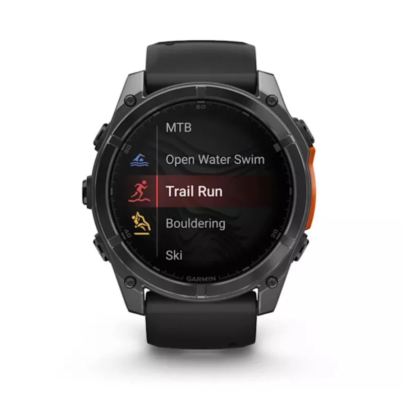Garmin Fenix 8 3,56 cm (1,4) AMOLED 51 mm ciparu 454 x 454 pikseļi skārienjutīgs titāns Wi-Fi GPS (satelīts)