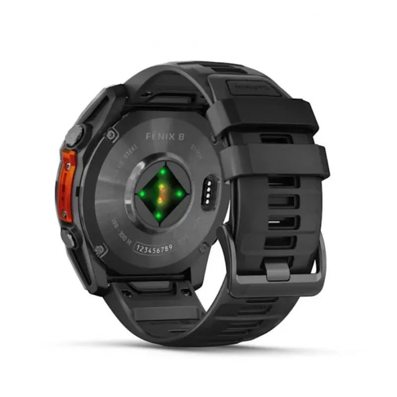 Garmin Fenix 8 3,56 cm (1,4) AMOLED 51 mm ciparu 454 x 454 pikseļi skārienjutīgs titāns Wi-Fi GPS (satelīts)