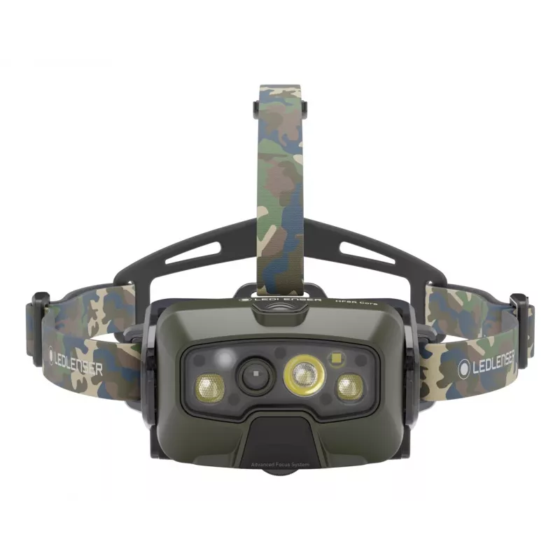 Ledlenser HF8R Core RGB Camouflage - galvas lukturītis LED, zaļš