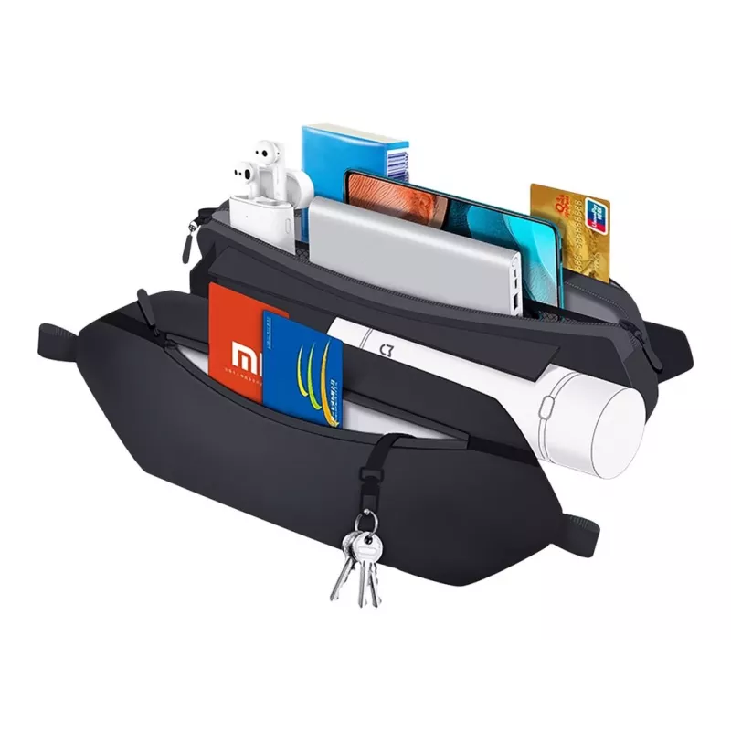 Vidukļa soma Xiaomi Sports Fanny Pack audums mākslīgā āda melna 2,25 l unisex
