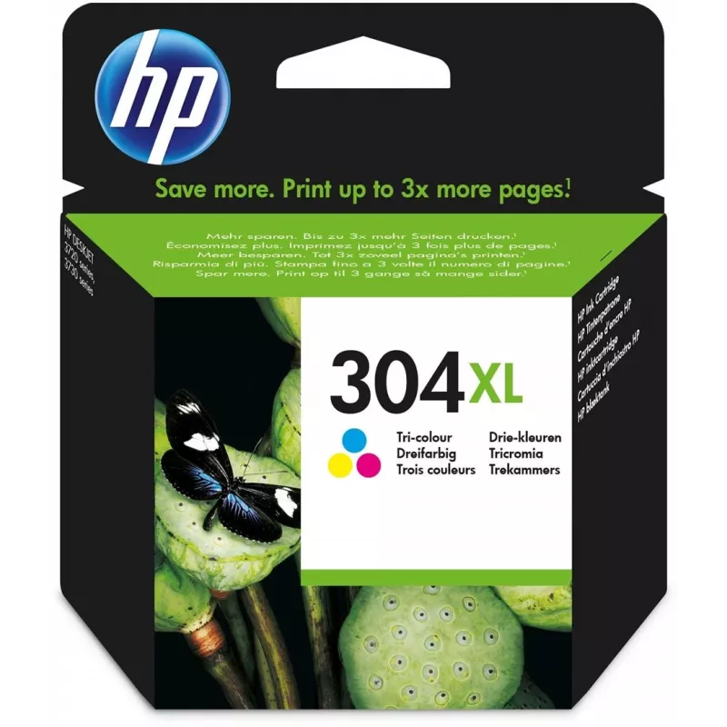 HP 304XL Tri-color oriģinālā tintes kasetne