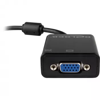 DeLOCK 61848 video kabeļa adapteris 0,125 m VGA (D-Sub) uz DisplayPort melns