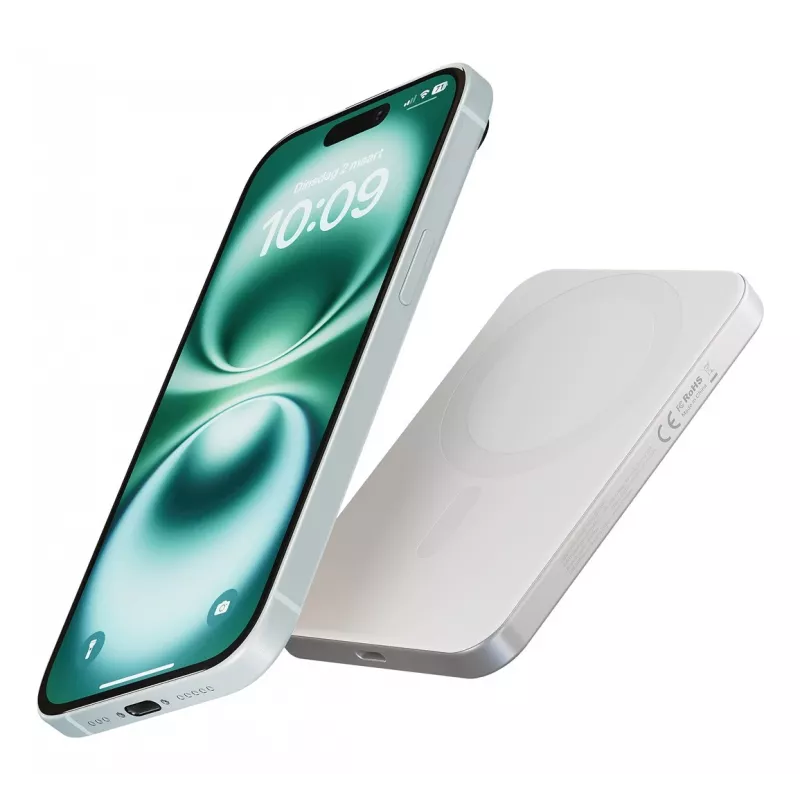 ZENS Pro 1 plāns 5000 mAh bezvadu uzlāde balta