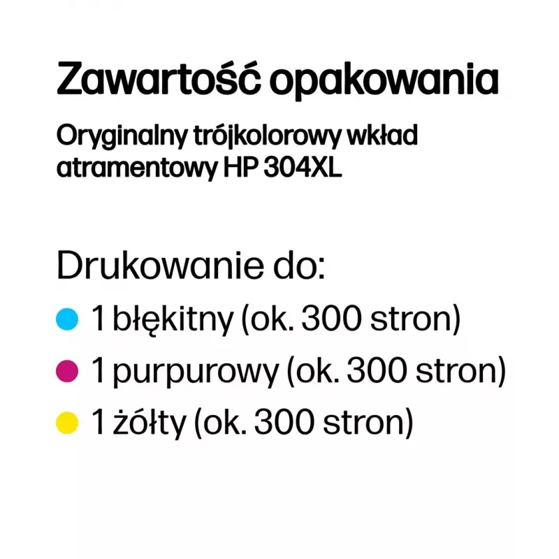 HP 304XL trīskrāsu oriģinālā tintes kasetne
