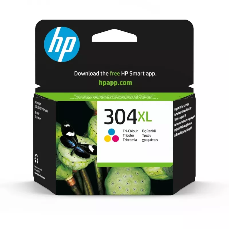 HP 304XL trīskrāsu oriģinālā tintes kasetne