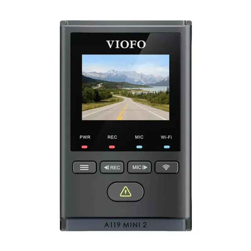Videonovērošanas kamera VIOFO A119 MINI 2-G GPS – 1 kanāla Quad HD 2560×1440, Sony STARVIS 2 IMX675, 60 kadri/s, 140° F1.6, GPS, Wi‑Fi, divjoslu, stāvēšanas režīms