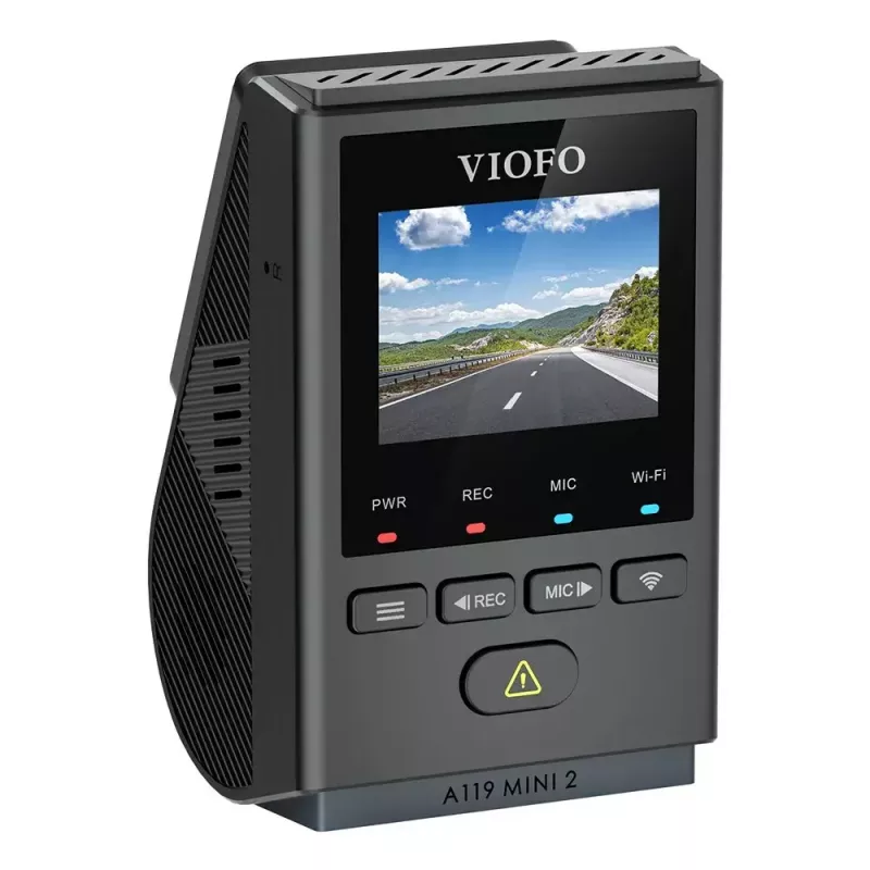 Videonovērošanas kamera VIOFO A119 MINI 2-G GPS – 1 kanāla Quad HD 2560×1440, Sony STARVIS 2 IMX675, 60 kadri/s, 140° F1.6, GPS, Wi‑Fi, divjoslu, stāvēšanas režīms