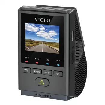 Videonovērošanas kamera VIOFO A119 MINI 2-G GPS – 1 kanāla Quad HD 2560×1440, Sony STARVIS 2 IMX675, 60 kadri/s, 140° F1.6, GPS, Wi‑Fi, divjoslu, stāvēšanas režīms