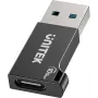 Unitek USB-C uz USB-A adapteris A1049ABK01 — melns, USB-C (sieviešu) uz USB-A (vīriešu) kompakts adapteris