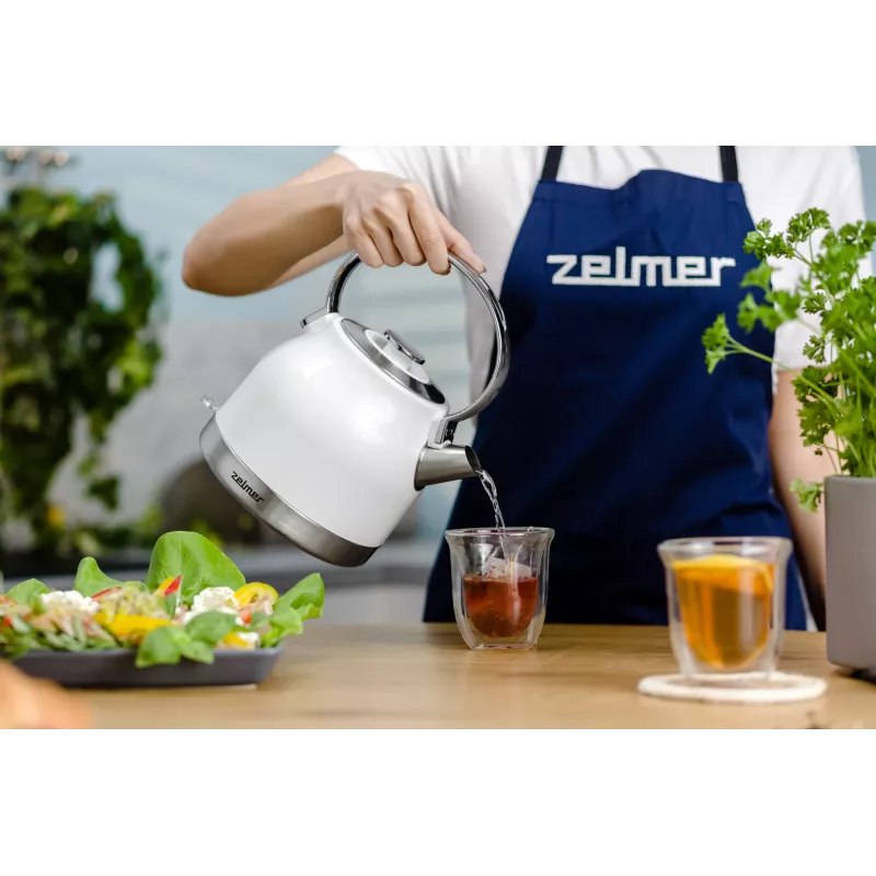 Zelmer ZCK7940 elektriskā tējkanna 1,5 L 2200 W Nerūsējošais tērauds, Balta